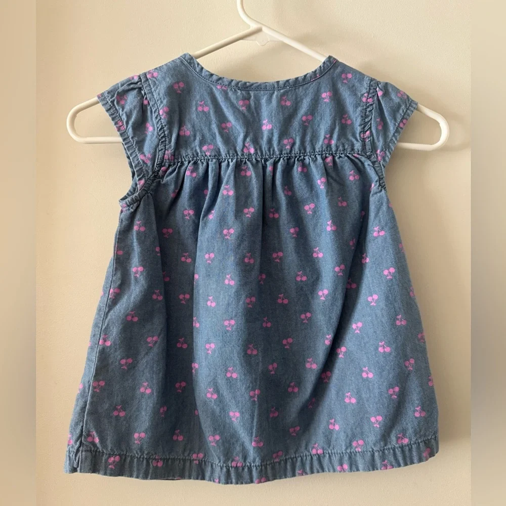 Girls Carter's Cherries Chambray Tunic Top